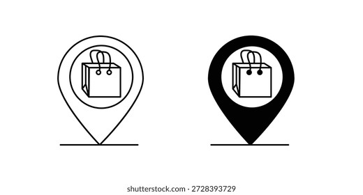 Icono de conjunto de Locación con fondo blanco Vector Ilustración de stock