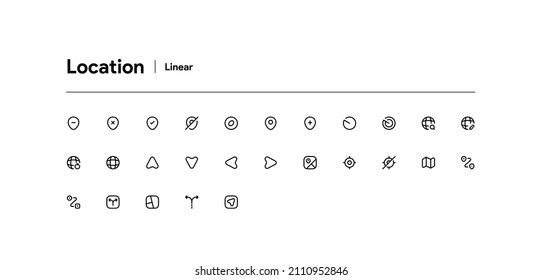 Ubicación de los iconos lineales