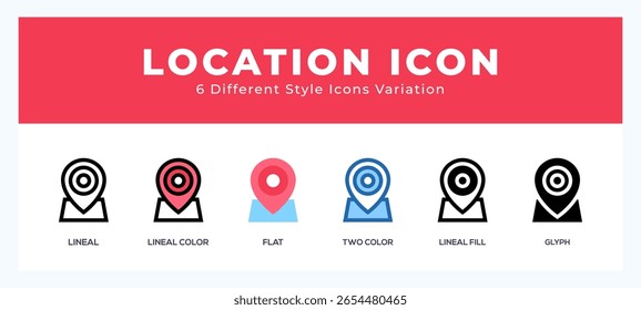 Location set of simple icons great for web. app. presentation and more.