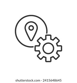 Símbolo de símbolo de icono de configuración de ubicación