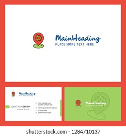 Location setting  Logo design with Tagline & Front and Back Busienss Card Template. Vector Creative Design