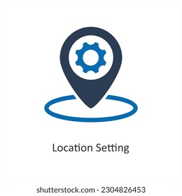 Location Setting and maintenance icon concept