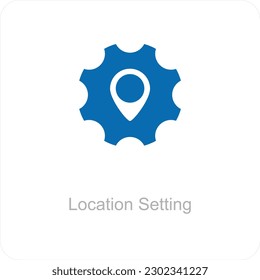 Location Setting and pin icon concept