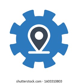 location setting  vector glyph color icon 