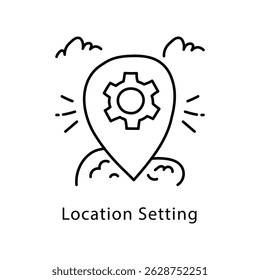 Location Setting Vector Outline Style Icon. Eps 10 File