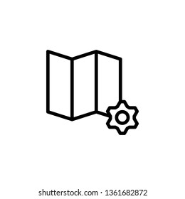 Location, settings, vector icon. Can be used for web and mobile. Navigation and map vector icon