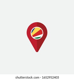 Location - Seychelles circle flag graphic element Illustration template design