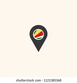Location Seychelles flag silhouette vector illustration
