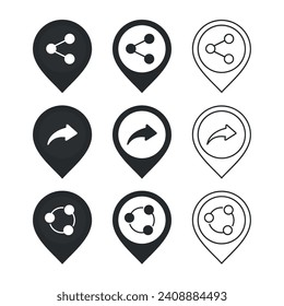 Icono para compartir ubicación. Vector de ilustración