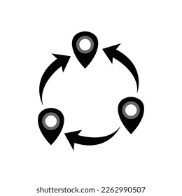 Location sharing symbol icon vector. Pinning sharing icon concept. Coordinate system. Location.
