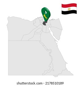 Location Sharqia Governorate on map Egypt. 3d location sign similar to the flag of  Sharqia. Quality map  with  provinces Egypt for your design. EPS10
