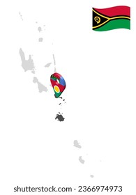 Location Shefa Province on map Vanuatu. 3d location sign  of  Shefa. Quality map with  provinces of  Vanuatu for your design. Oceania. EPS10.