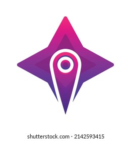 Design-Vorlagensymbol für das Logo in der Location-Shurikes