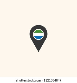 Location Sierra Leone flag silhouette vector illustration
