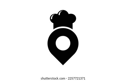 Location sign and chef's hat