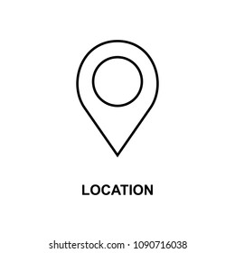 location sign icon. Element of simple web icon with name for mobile concept and web apps. Thin line location sign icon can be used for web and mobile on white background