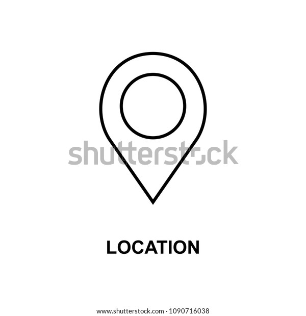 location sign icon. Element of\
simple web icon with name for mobile concept and web apps. Thin\
line location sign icon can be used for web and mobile on white\
background