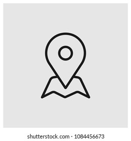 Location sign icon in trendy flat style isolated on grey background, modern symbol vector illustration for web