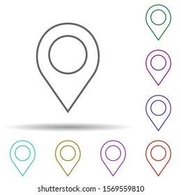 Location sign multi color icon. Simple thin line, outline vector of web icons for ui and ux, website or mobile application