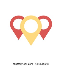 Location sign - Three map pointer icon - Vector