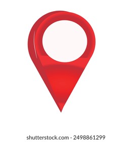 location sign vector 3d in red 