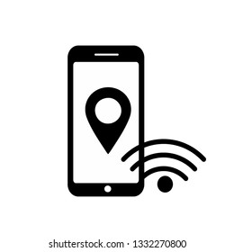 location signal mobile vector icon