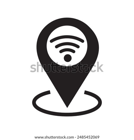 Location signals. track live location concept vector icon in line style design for website  app  UI  isolated on white background.