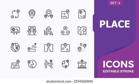 Location simple icon. Contains such icons as globe, place, trip, here, location, navigator and more. Outline icon set. Minimalist vector collections.