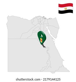 Location Sohag Governorate on map Egypt. 3d location sign similar to the flag of  Sohag. Quality map  with  provinces Egypt for your design. EPS10