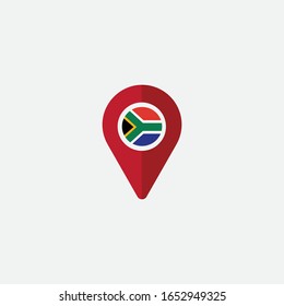 Location - South Africa circle flag graphic element Illustration template design