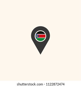Location South Sudan flag silhouette vector illustration
