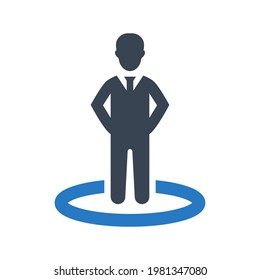 Location stand icon.man,place (vector illustration)