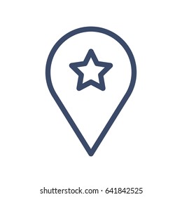 Location Star  Icon Vector Illustration 