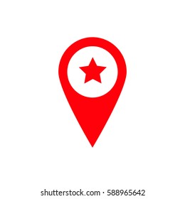 location star icon vector. Red icon
