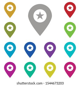 Location, star multi color icon. Simple glyph, flat vector of location icons for ui and ux, website or mobile application