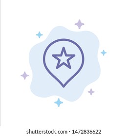Location, Stare, Navigation Blue Icon on Abstract Cloud Background