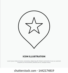 Location, Stare, Navigation Line Icon Vector