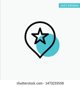 Location, Stare, Navigation turquoise highlight circle point Vector icon