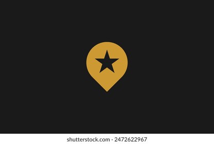 location with stars logo vector illustration design template