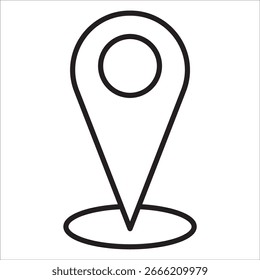 Vector de contorno de icono de stock de Locación