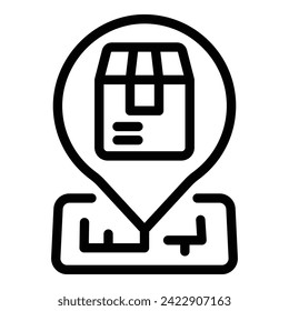Location storage icon outline vector. Logistic loading. Mover depot
