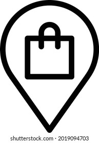 location store vector thin line icon