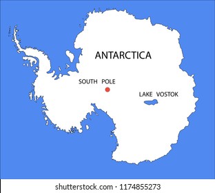 Location of the subglacial Lake Vostok on a schematic map of Antarctica