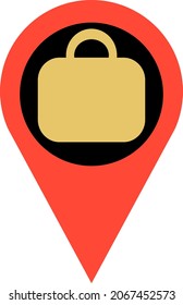 Maleta de ubicación , ilustración, vector, sobre un fondo blanco.