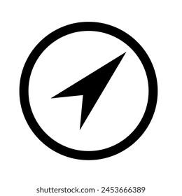 Location symbol. Arrow sign. Geo marker. Travel concept. Navigation element. Direction and destination indicator. Cartography symbol. Flat simple line design illustration.