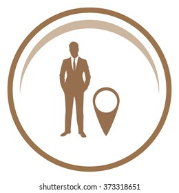 Location symbol, businessman icon