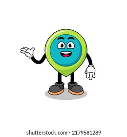 location symbol cartoon with welcome pose , character design