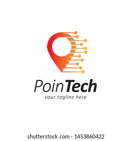 location symbol with circuit logo design template