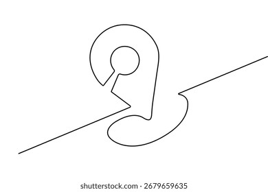 Lage Symbol durchgehende einzeilige Zeichnung minimalistisch isoliert Umriss Vektor zurück und weißer Hintergrund