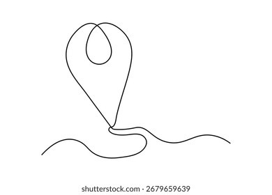 Location symbol continuous one line drawing minimalist  isolate outline vector back and white background - Powered by Shutterstock - Get 15% off with code: PIKWIZARD15